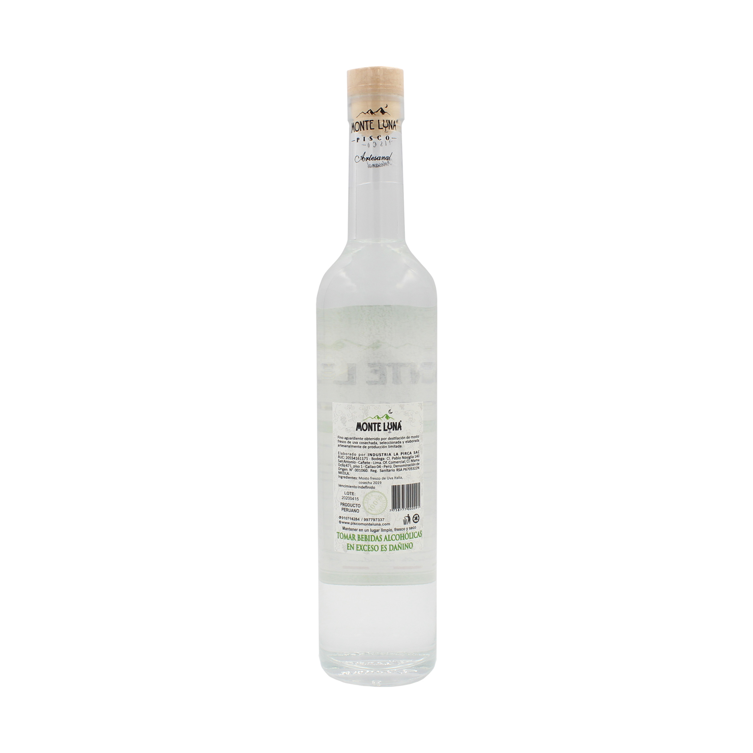 Pisco Monte Luna Italia 500 ML C/ Tubular - Imagen 2