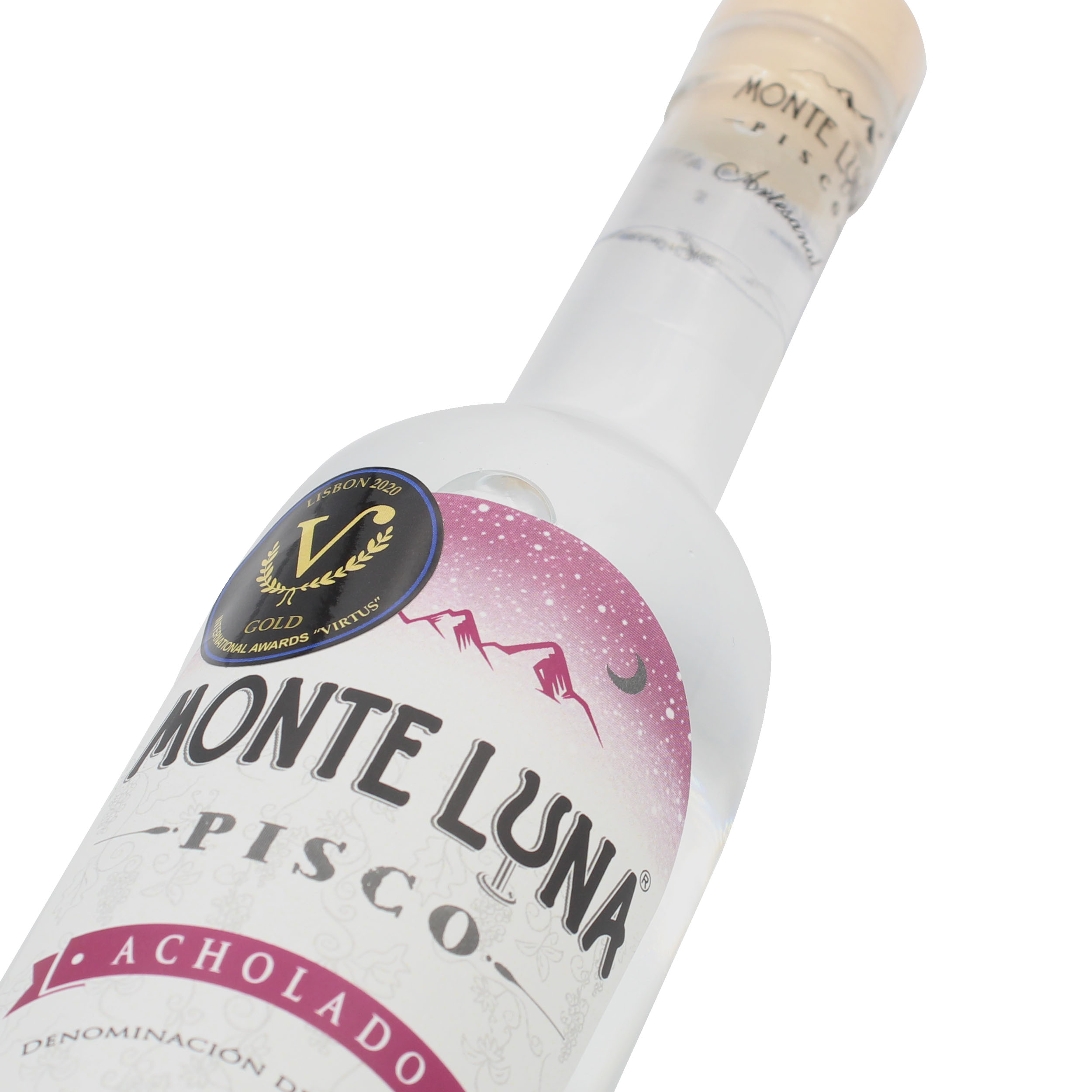 Pisco Monte Luna Acholado 500 ml C/ Tubular - Imagen 3