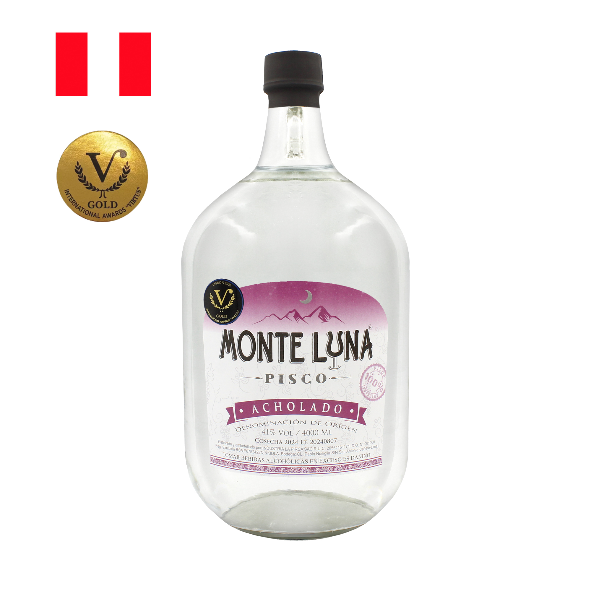 Pisco Monte Luna Acholado 4 LT