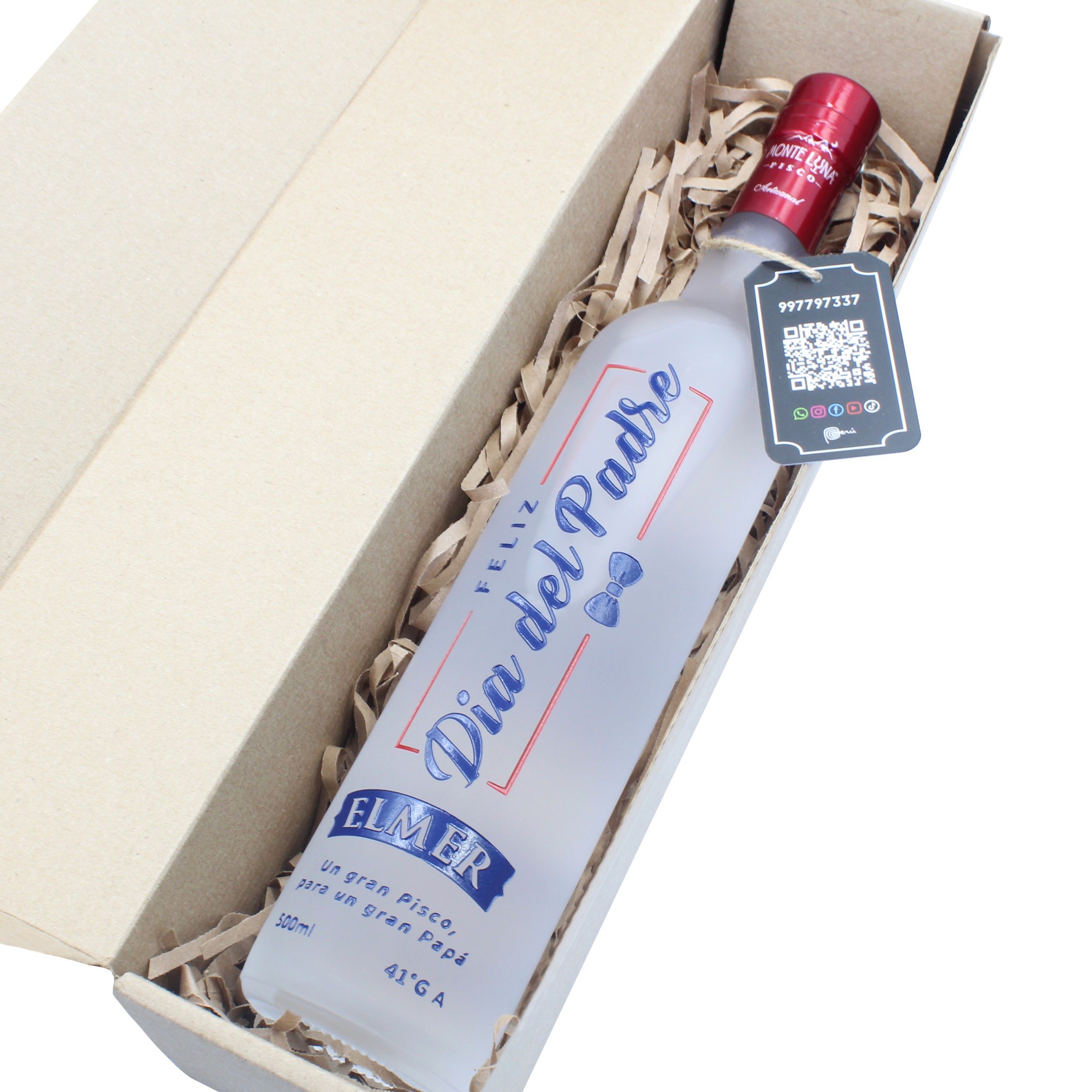 Pisco Monte Luna Personalizado 500 ML | Dia del Padre |