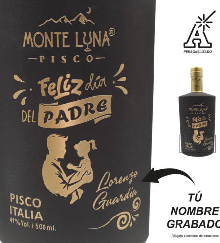 Pisco Monte Luna Personalizado 500 ML | Dia del Padre | Mod.Diamante