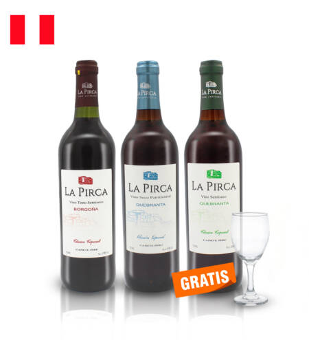 3 Vinos La Pirca 750 ML + Copa Aragon GRATIS