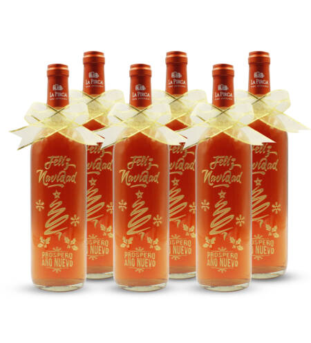 6 Vinos La Pirca Personalizados Quebranta Rosado Semiseco | Colección Navidad | Mod. 1
