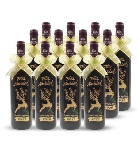 12 Vinos La Pirca Personalizados Borgoña Tinto Semiseco | Colección Navidad |