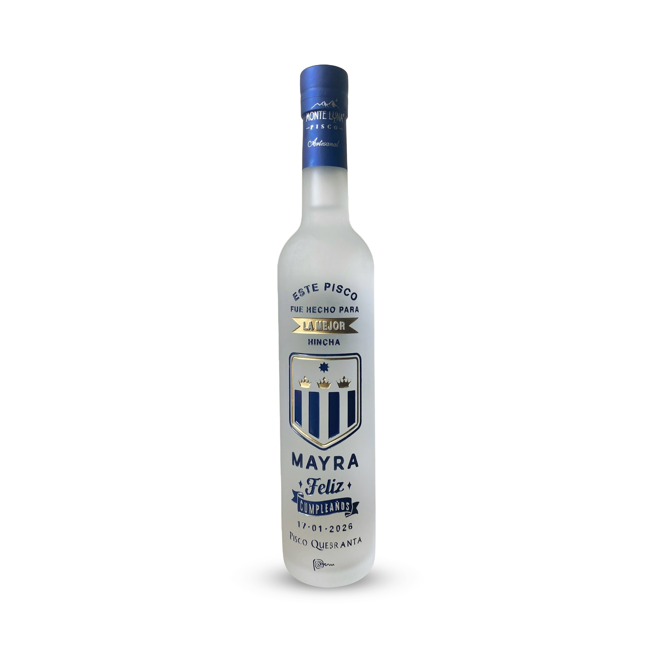 Pisco Personalizado Alianza Lima Quebranta 500 ML | Feliz Cumpleaños - Imagen 2