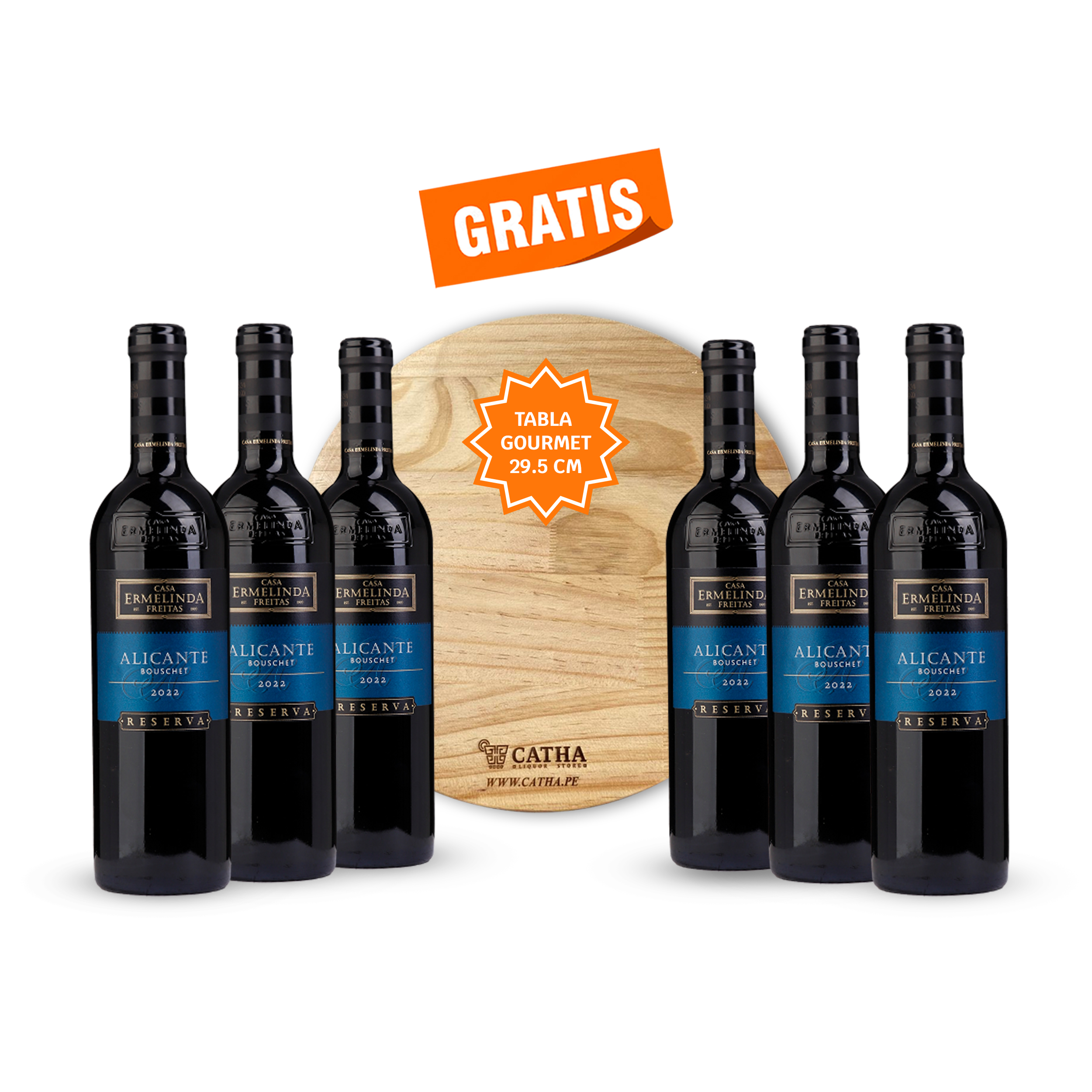 6 Vinos Alicante Bouschet Reserva 2022 750 ML | Tabla Gourmet Gratis