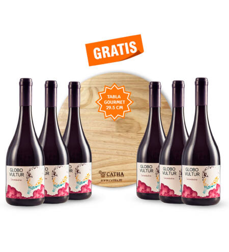 6 Vinos Globo Vultur Carménére 2022 750 ML | Tabla Gourmet Gratis
