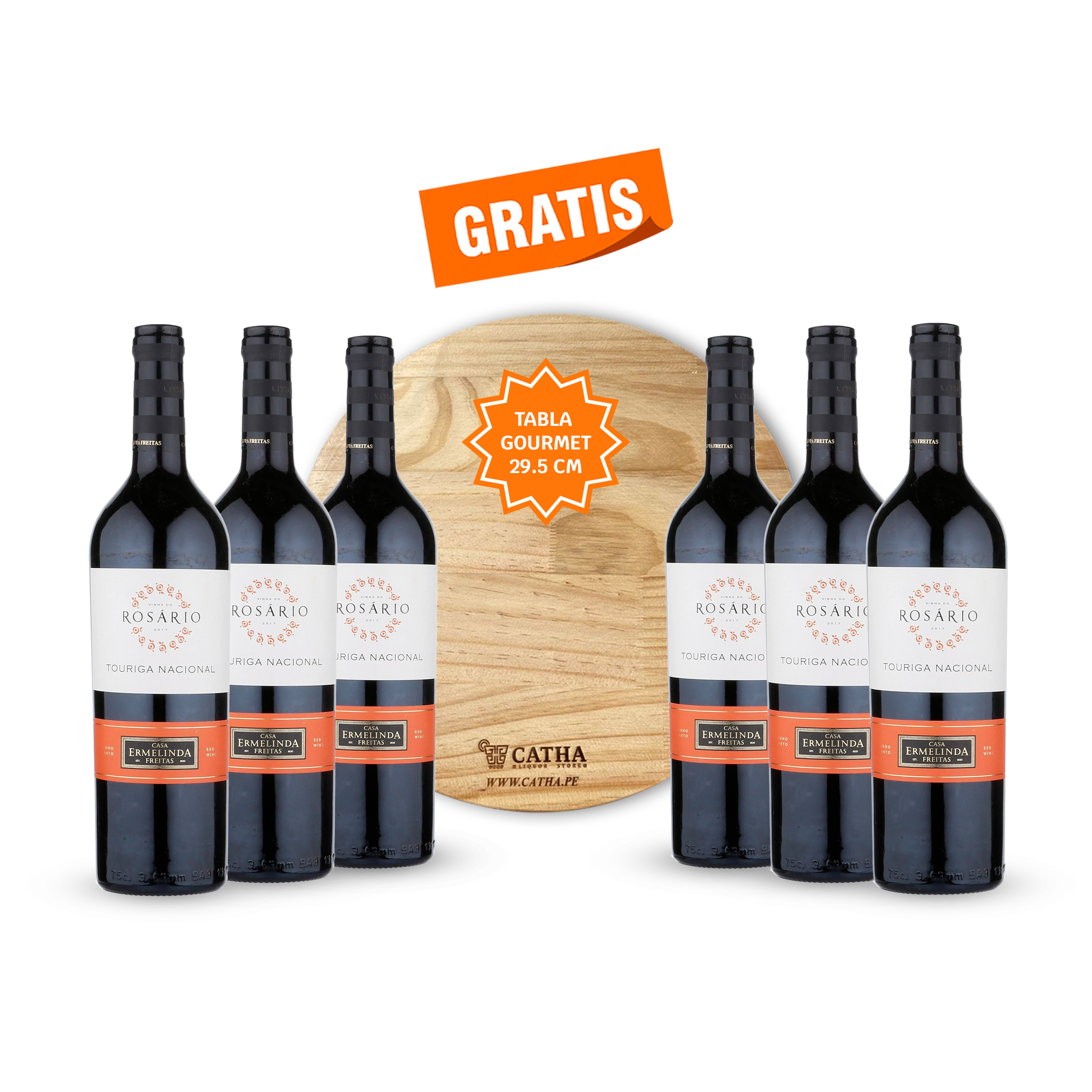 6 Vinos Casa Rosário Touriga Nacional 2022 750 ML | Tabla Gourmet Gratis