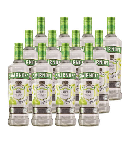 12 Vodkas Smirnoff Green Apple 700 ML