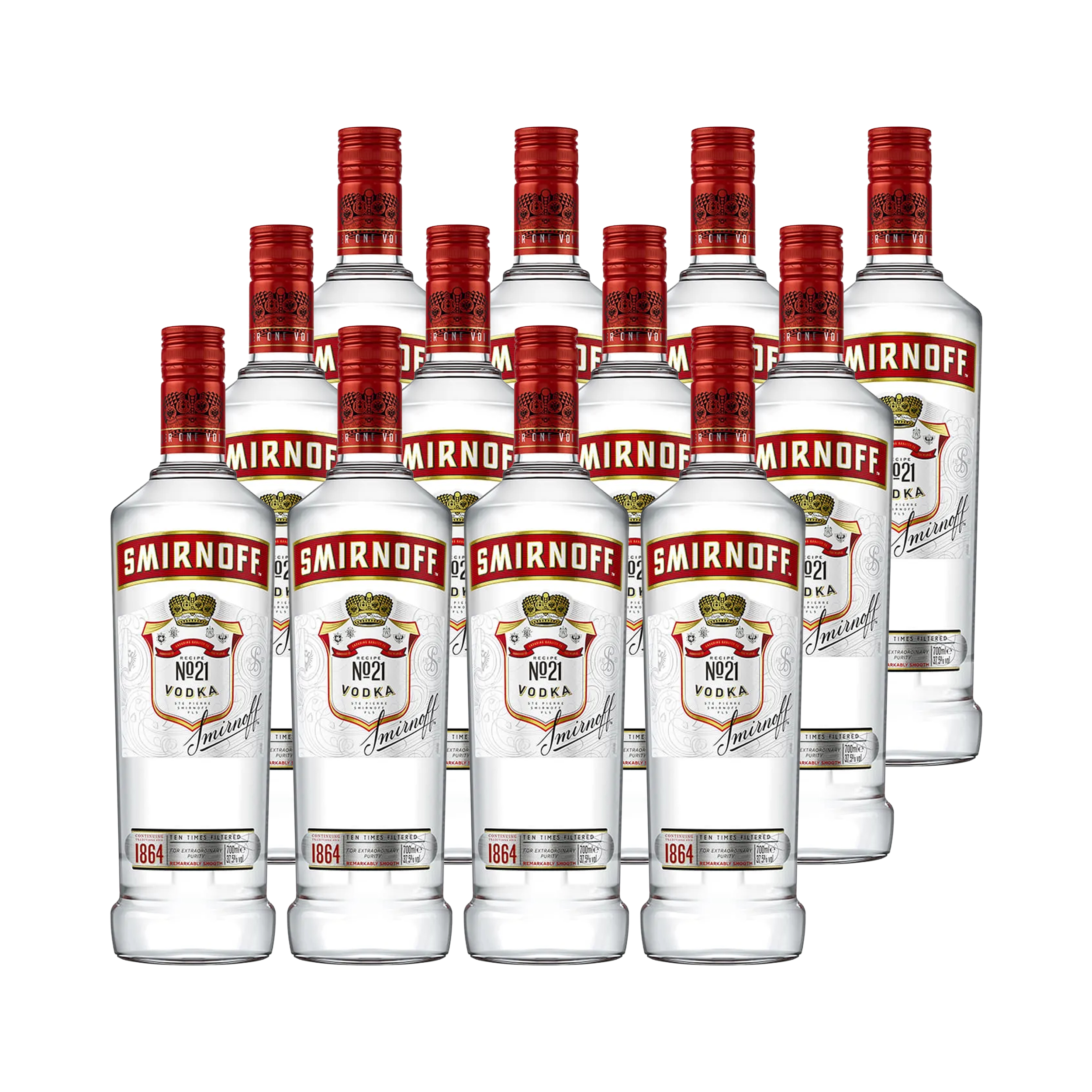 12 Vodkas Smirnoff Red 700 ML