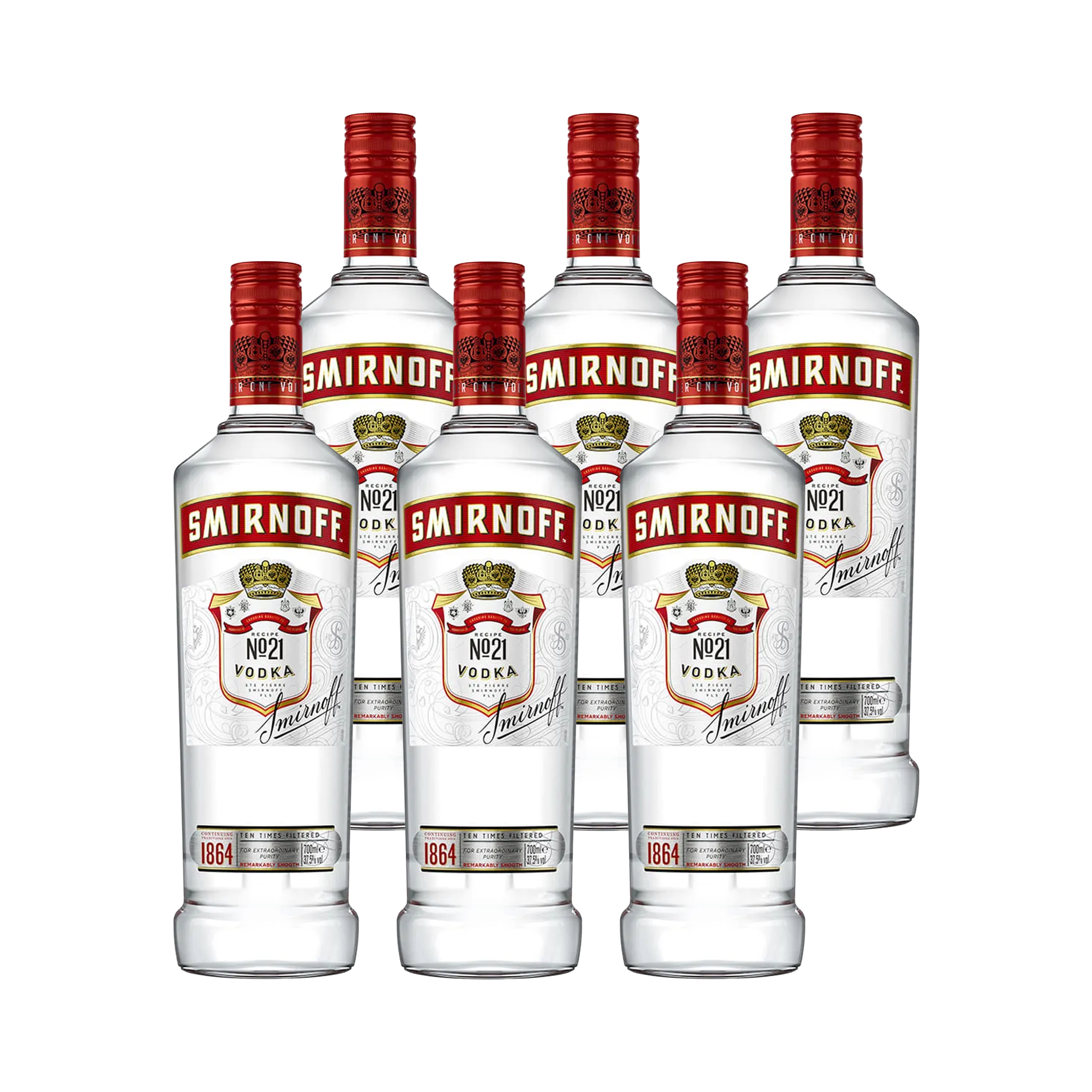 6 Vodkas Smirnoff Red 700 ML