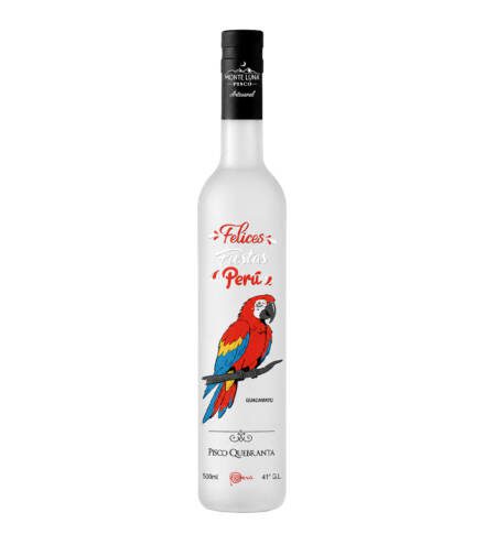 Pisco Personalizado Colección Fauna del Perú Guacamayo 500 ml Quebranta Monte Luna