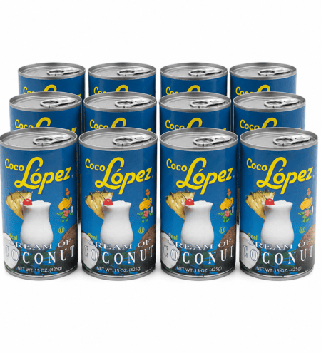 Pack de 12 latas de Crema de Coco López de 425 gramos para coctelería profesional
