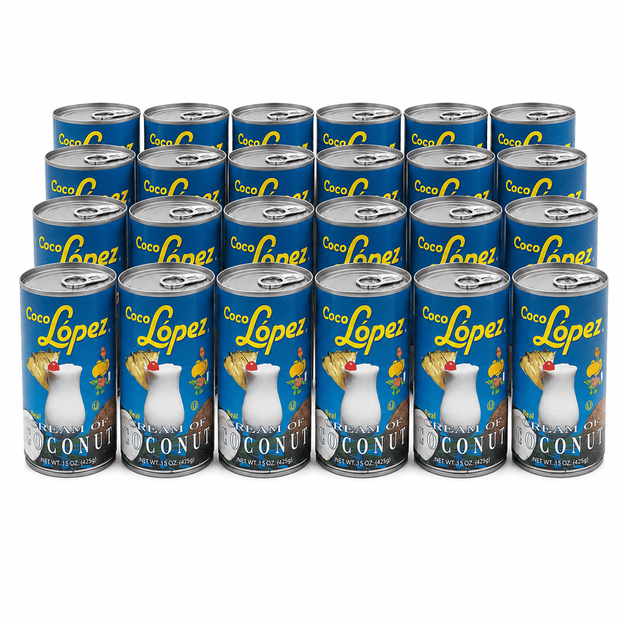 Crema de Coco López Pack x24 latas de 425 g para Piña Colada y coctelería profesional
