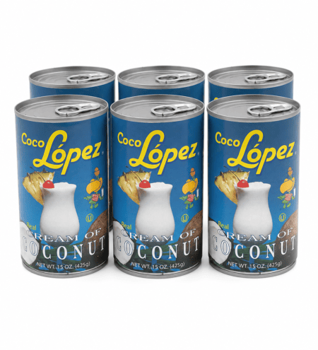 Pack de 6 latas de Crema de Coco López de 425 gramos para coctelería profesional