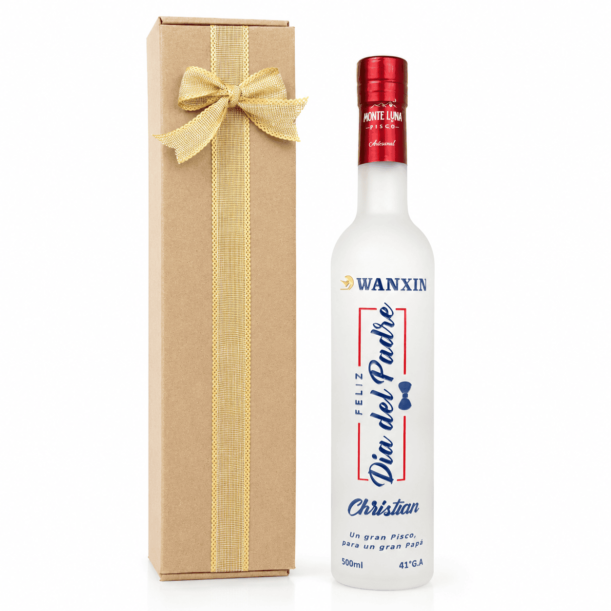 Pisco Personalizado Monte Luna 500 ml con Caja