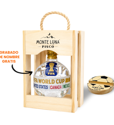 Pisco Personalizado Monte Luna Botella Balón Mundial 2026 750 ml