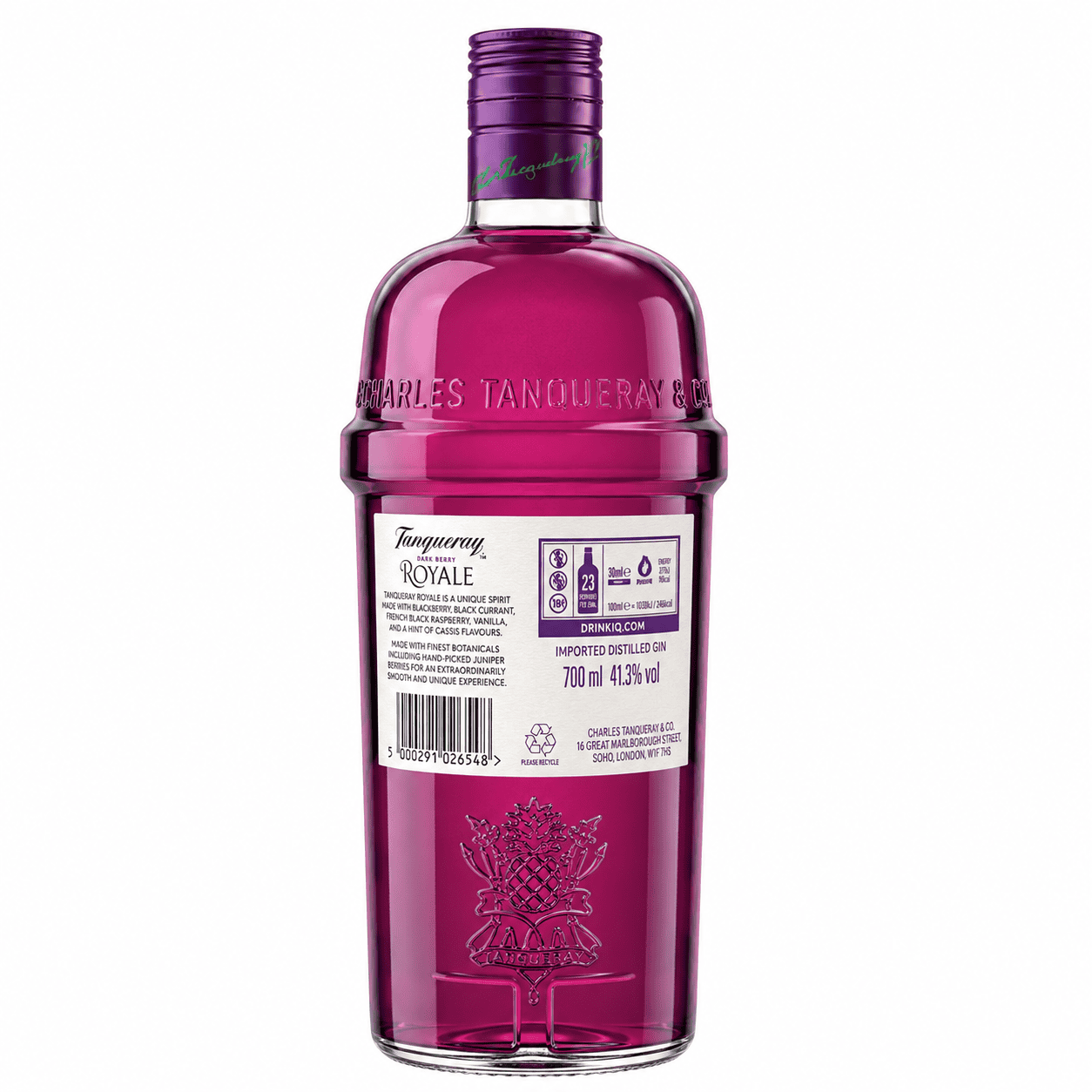 Tanqueray Royale Dark Berry 700 ml vista posterior