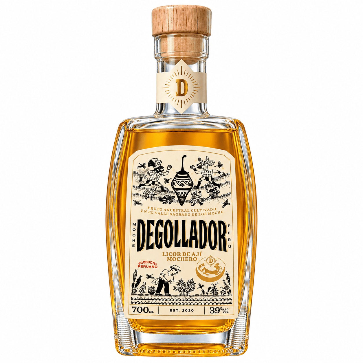Licor de aji Decollador 700 ml elaborado con ají mochero peruano